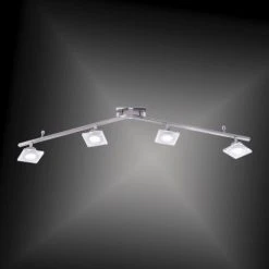 Leuchten Direkt KOVI Deckenleuchte LED Edelstahl, 4-flammig