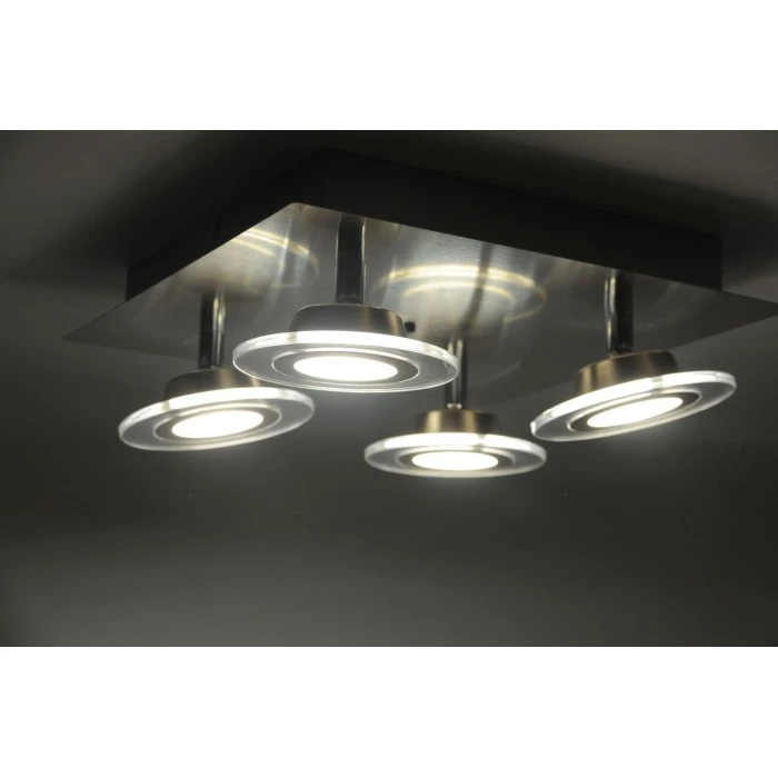 Leuchten Direkt LOLA-MIKE Deckenleuchte LED Edelstahl, 4-flammig, Fernbedienung, Farbwechsler 3 Leuchten Direkt LOLA-MIKE Deckenleuchte LED Edelstahl, 4-flammig, Fernbedienung, Farbwechsler – Bild 3