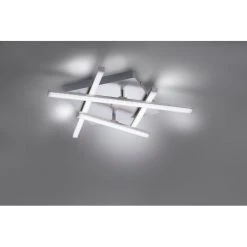 Leuchten Direkt LOLA-SIMON Deckenleuchte LED Edelstahl, 2-flammig, Fernbedienung, Farbwechsler