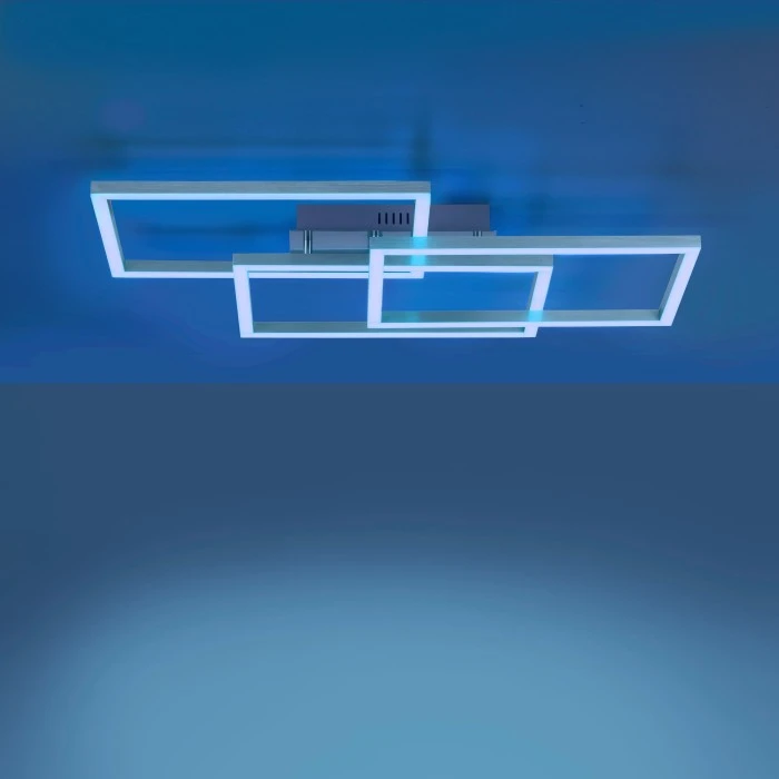 Leuchten Direkt LOLAsmart-MAXI Deckenleuchte LED Stahl gebürstet, 3-flammig, Fernbedienung, Farbwechsler 12 Leuchten Direkt LOLAsmart-MAXI Deckenleuchte LED Stahl gebürstet, 3-flammig, Fernbedienung, Farbwechsler – Bild 12