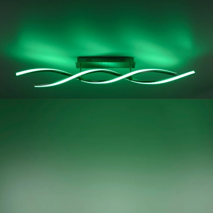 Leuchten Direkt LOLAsmart-SWING Deckenleuchte LED Stahl gebürstet, 2-flammig, Fernbedienung, Farbwechsler 3 Leuchten Direkt LOLAsmart-SWING Deckenleuchte LED Stahl gebürstet, 2-flammig, Fernbedienung, Farbwechsler – Bild 3