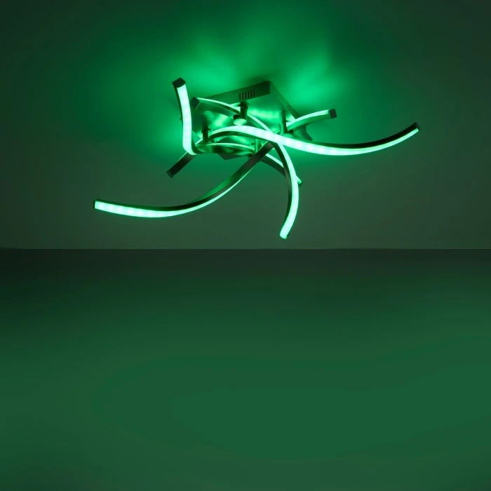 Leuchten Direkt LOLAsmart-SWING Deckenleuchte LED Stahl gebürstet, 4-flammig, Fernbedienung, Farbwechsler 5 Leuchten Direkt LOLAsmart-SWING Deckenleuchte LED Stahl gebürstet, 4-flammig, Fernbedienung, Farbwechsler – Bild 5