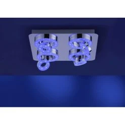 Leuchten Direkt Ls-TIM Deckenleuchte LED Chrom, 4-flammig, Fernbedienung, Farbwechsler -LED Leuchten Verkäufe 2022 leuchten direkt ls tim deckenleuchte 14662 17 9