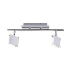 Leuchten Direkt Tony Deckenleuchte LED Nickel-Matt, Chrom, 2-flammig, Fernbedienung, Farbwechsler