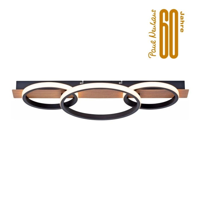 Leuchten Direkt Trooper Deckenleuchte LED Schwarz, Holzoptik, 1-flammig 3 Leuchten Direkt Trooper Deckenleuchte LED Schwarz, Holzoptik, 1-flammig – Bild 3