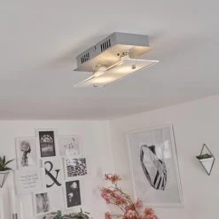 Hofstein Liestal Deckenleuchte LED Nickel-Matt, 2-flammig