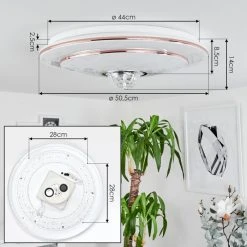 Hofstein Lindero Deckenpanel LED Wei&szlig;, 2-flammig, Fernbedienung, Farbwechsler -LED Leuchten Verkäufe 2022 lindero deckenpanel h3570258 3