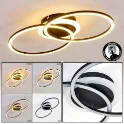 Hofstein Lithgow Deckenleuchte LED Schwarz, 1-flammig