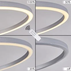 Hofstein Lithgow Deckenleuchte LED Silber, 2-flammig, Fernbedienung, Farbwechsler -LED Leuchten Verkäufe 2022 lithgow deckenleuchte h3439456 2