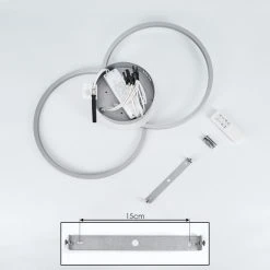Hofstein Lithgow Deckenleuchte LED Silber, 2-flammig, Fernbedienung, Farbwechsler -LED Leuchten Verkäufe 2022 lithgow deckenleuchte h3439456 4