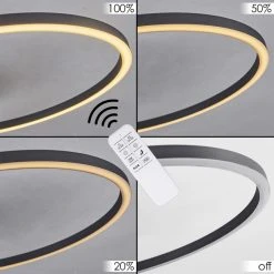 Hofstein Lithgow Deckenleuchte LED Schwarz, 2-flammig, Fernbedienung, Farbwechsler -LED Leuchten Verkäufe 2022 lithgow deckenleuchte h3439463 2