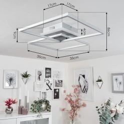 Hofstein Lithgow Deckenleuchte LED Silber, 2-flammig, Fernbedienung, Farbwechsler -LED Leuchten Verkäufe 2022 lithgow deckenleuchte h3439470 3