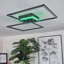 Hofstein Lithgow Deckenleuchte LED Schwarz, 2-flammig, Fernbedienung, Farbwechsler -LED Leuchten Verkäufe 2022 lithgow deckenleuchte h3439487 8