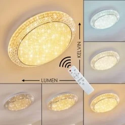 Hofstein Litto Deckenleuchte LED Wei&szlig;, 1-flammig, Fernbedienung