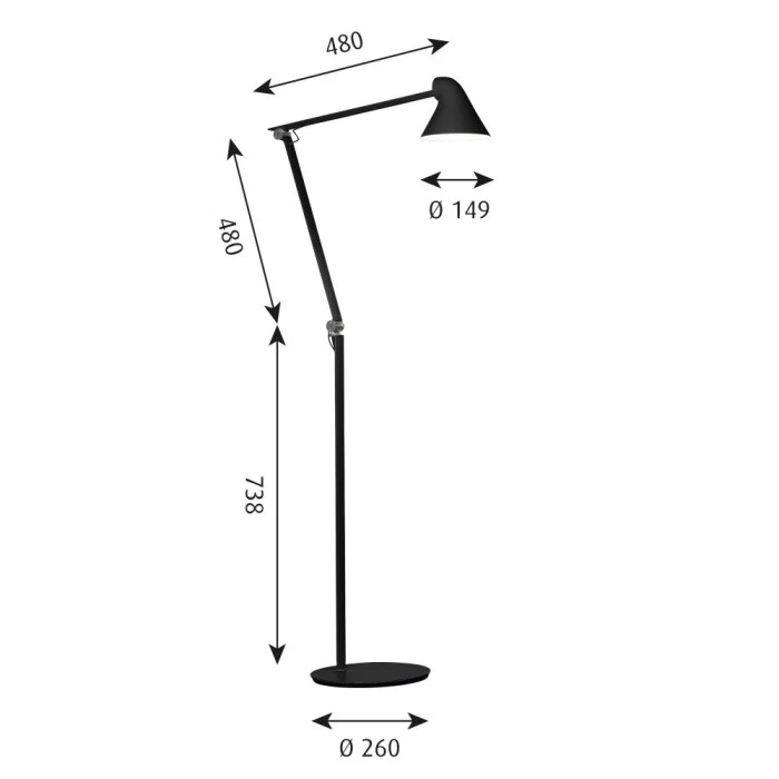 Louis Poulsen NJP Stehleuchte LED Schwarz, 1-flammig 4 Louis Poulsen NJP Stehleuchte LED Schwarz, 1-flammig – Bild 4