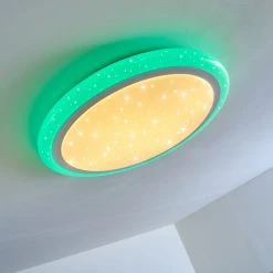 Hofstein Lowell Deckenleuchte LED Wei&szlig;, 2-flammig, Fernbedienung, Farbwechsler -LED Leuchten Verkäufe 2022 lowell deckenleuchte h3110003 do1 10