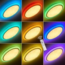 Hofstein Lowell Deckenleuchte LED Wei&szlig;, 2-flammig, Fernbedienung, Farbwechsler -LED Leuchten Verkäufe 2022 lowell deckenleuchte h3110003 do1 2