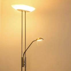 Hofstein Lucca Deckenfluter LED Edelstahl, 2-flammig -LED Leuchten Verkäufe 2022 lucca deckenfluter 5804bs 13