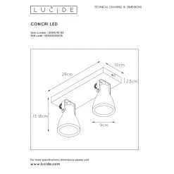 Lucide CONCRI-LED Deckenstrahler Schwarz, 2-flammig 7 Lucide CONCRI-LED Deckenstrahler Schwarz, 2-flammig -LED Leuchten Verkäufe 2022 lucide concri led deckenstrahler 05910 10 30 3