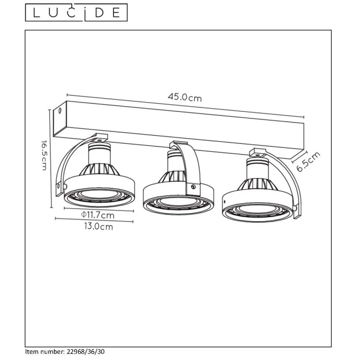 Lucide DORIAN Deckenspot LED Schwarz, 3-flammig 6 Lucide DORIAN Deckenspot LED Schwarz, 3-flammig – Bild 6