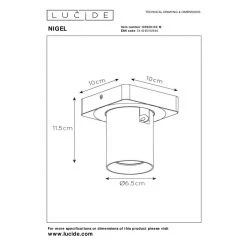 Lucide NIGEL Deckenleuchte LED Schwarz, Edelstahl, 1-flammig 9 Lucide NIGEL Deckenleuchte LED Schwarz, Edelstahl, 1-flammig -LED Leuchten Verkäufe 2022 lucide nigel deckenleuchte 09929 05 16 4
