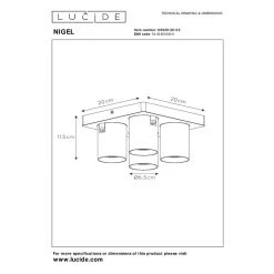 Lucide NIGEL Deckenleuchte LED Messing, Gold, 4-flammig -LED Leuchten Verkäufe 2022 lucide nigel deckenleuchte 09929 20 02 5