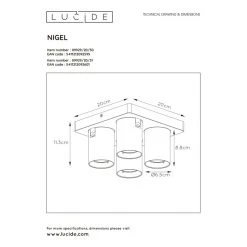 Lucide NIGEL Deckenstrahler LED Schwarz, 4-flammig -LED Leuchten Verkäufe 2022 lucide nigel deckenstrahler 09929 20 30 6