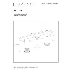 Lucide TAYLOR Deckenstrahler LED Schwarz, 3-flammig -LED Leuchten Verkäufe 2022 lucide taylor deckenstrahler 09930 15 30 7