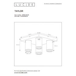 Lucide TAYLOR Deckenstrahler LED Schwarz, 4-flammig -LED Leuchten Verkäufe 2022 lucide taylor deckenstrahler 09930 20 30 6
