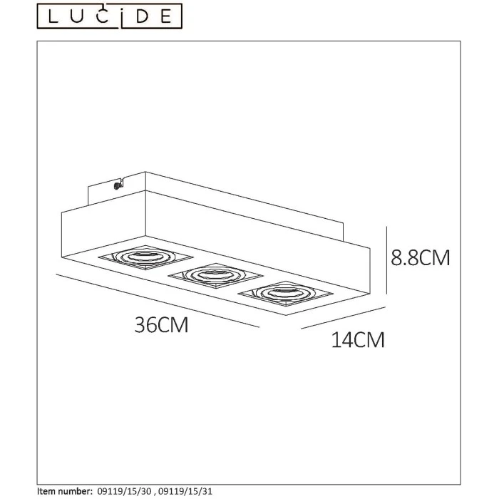 Lucide XIRAX Deckenspot LED Schwarz, 3-flammig 7 Lucide XIRAX Deckenspot LED Schwarz, 3-flammig – Bild 7