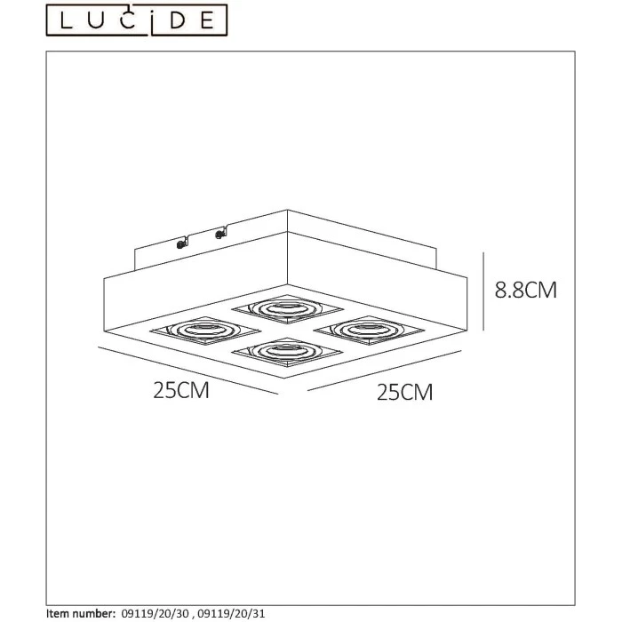 Lucide XIRAX Deckenspot LED Weiß, 4-flammig 7 Lucide XIRAX Deckenspot LED Weiß, 4-flammig – Bild 7