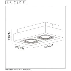 Lucide ZEFIX Deckenstrahler LED Schwarz, 2-flammig -LED Leuchten Verkäufe 2022 lucide zefix deckenstrahler 09120 24 30 6