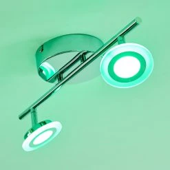 Hofstein Lucy Deckenspot LED Chrom, 2-flammig, Fernbedienung, Farbwechsler -LED Leuchten Verkäufe 2022 lucy deckenspot h3268353 19