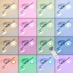 Hofstein Lucy Deckenspot LED Chrom, 2-flammig, Fernbedienung, Farbwechsler -LED Leuchten Verkäufe 2022 lucy deckenspot h3268353 2