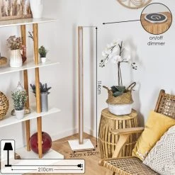 Hofstein Madou Stehleuchte LED Wei&szlig;, Holz hell, 1-flammig -LED Leuchten Verkäufe 2022 madou stehleuchte h3564561 3