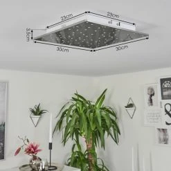 Hofstein Madrier Deckenleuchte LED Nickel-Matt, Wei&szlig;, 1-flammig, Fernbedienung -LED Leuchten Verkäufe 2022 madrier deckenleuchte h3446393 3