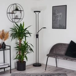 Hofstein Mairoa Deckenfluter LED Schwarz, 2-flammig -LED Leuchten Verkäufe 2022 mairoa deckenfluter h3385333 11