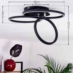 Hofstein Malanie Deckenleuchte LED Schwarz, 1-flammig -LED Leuchten Verkäufe 2022 malanie deckenleuchte h3380987 3