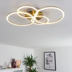 Hofstein Malanje Deckenleuchte LED Nickel-Matt, 4-flammig -LED Leuchten Verkäufe 2022 malanje deckenleuchte h3374849 2