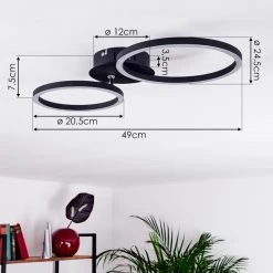 Hofstein Malanje Deckenleuchte LED Schwarz, 2-flammig -LED Leuchten Verkäufe 2022 malanje deckenleuchte h3381595 3