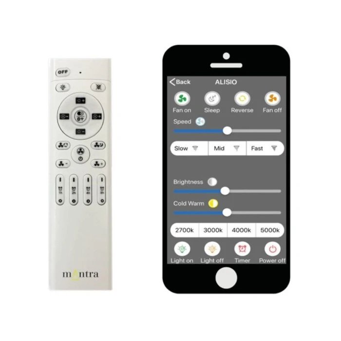 Mantra ALISIO Deckenventilator LED Chrom, Grau, 1-flammig, Fernbedienung 3 Mantra ALISIO Deckenventilator LED Chrom, Grau, 1-flammig, Fernbedienung – Bild 3