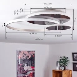 Hofstein Manzanales&nbsp; Deckenleuchte LED Chrom, 1-flammig, Fernbedienung -LED Leuchten Verkäufe 2022 manzanales deckenleuchte h3381403 2