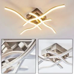 Hofstein Mapleton Deckenleuchte LED Nickel-Matt, 4-flammig