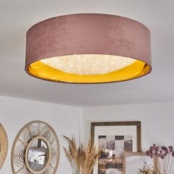 Hofstein Maripi Deckenleuchte LED Gold, Rosa, 1-flammig