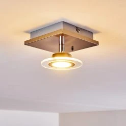 Hofstein Marsen Deckenleuchte LED Nickel-Matt, 1-flammig, Fernbedienung, Farbwechsler -LED Leuchten Verkäufe 2022 marsen deckenleuchte h3297896 do2 12