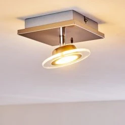 Hofstein Marsen Deckenleuchte LED Nickel-Matt, 1-flammig, Fernbedienung, Farbwechsler -LED Leuchten Verkäufe 2022 marsen deckenleuchte h3297896 do2 18
