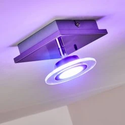 Hofstein Marsen Deckenleuchte LED Nickel-Matt, 1-flammig, Fernbedienung, Farbwechsler -LED Leuchten Verkäufe 2022 marsen deckenleuchte h3297896 do2 6