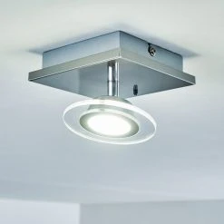 Hofstein Marsen Deckenleuchte LED Nickel-Matt, 1-flammig, Fernbedienung, Farbwechsler -LED Leuchten Verkäufe 2022 marsen deckenleuchte h3297896 do2 9