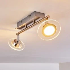Leuchten Direkt Marsen Deckenleuchte LED Nickel-Matt, 2-flammig, Fernbedienung, Farbwechsler -LED Leuchten Verkäufe 2022 marsen deckenleuchte h3297957 do2 11