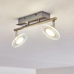 Leuchten Direkt Marsen Deckenleuchte LED Nickel-Matt, 2-flammig, Fernbedienung, Farbwechsler -LED Leuchten Verkäufe 2022 marsen deckenleuchte h3297957 do2 15
